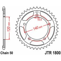 Chain Kit EK/JT 530ZVX3 18/44 - Standard Rear Sprocket