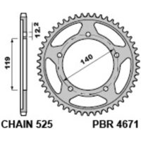Chain Kit EK/PBR 525ZVX3 17/46 - Standard Rear Sprocket