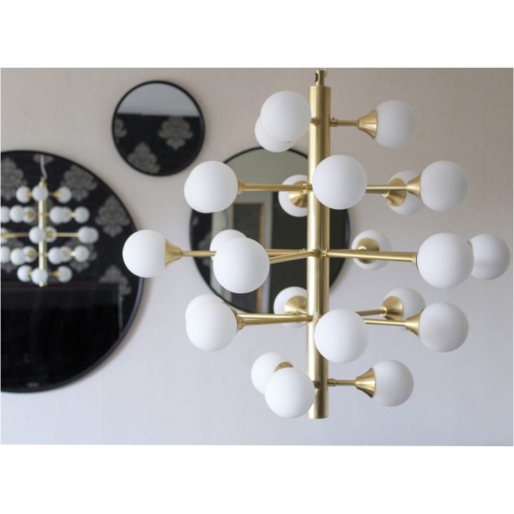 Cosmos Loftlampe 24-arm, Mat Messing/hvid ANETA HOME Mat Messing /Opalhvid – billede 6