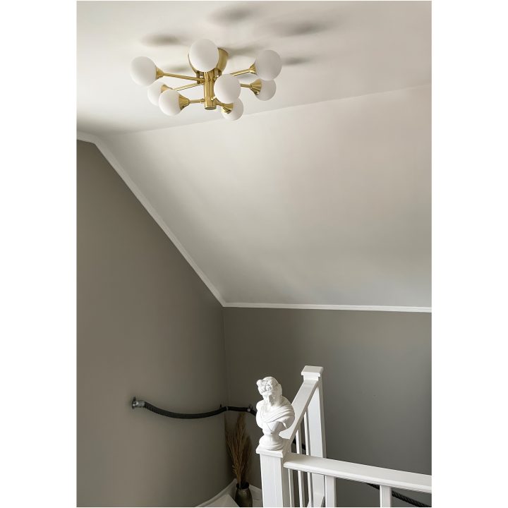 Cosmos Loftlampe Krokupph., Mat Messing/hvid ANETA HOME Sokkel G9 Mat Messing /Opalhvid – billede 4