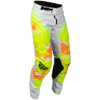 Crosbukser Kinetic Blur Hvid Neongul Orange FLY RACING