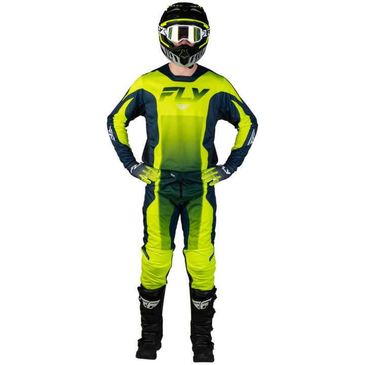 Crosbukser Kinetic Fade Neongul Blå Hvid FLY RACING 28 – billede 5