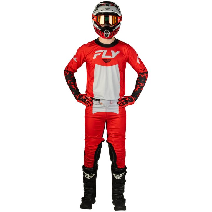 Crosbukser Lite Flake BOA Rød Grå Sort FLY RACING 30 – billede 5