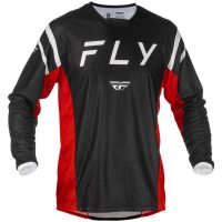 Cross Jersey Kinetic Mesh Sort/rød FLY RACING