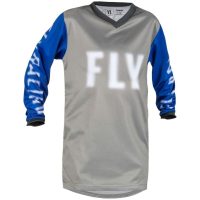Cross Trøje Børn F-16 Grå/blå FLY RACING