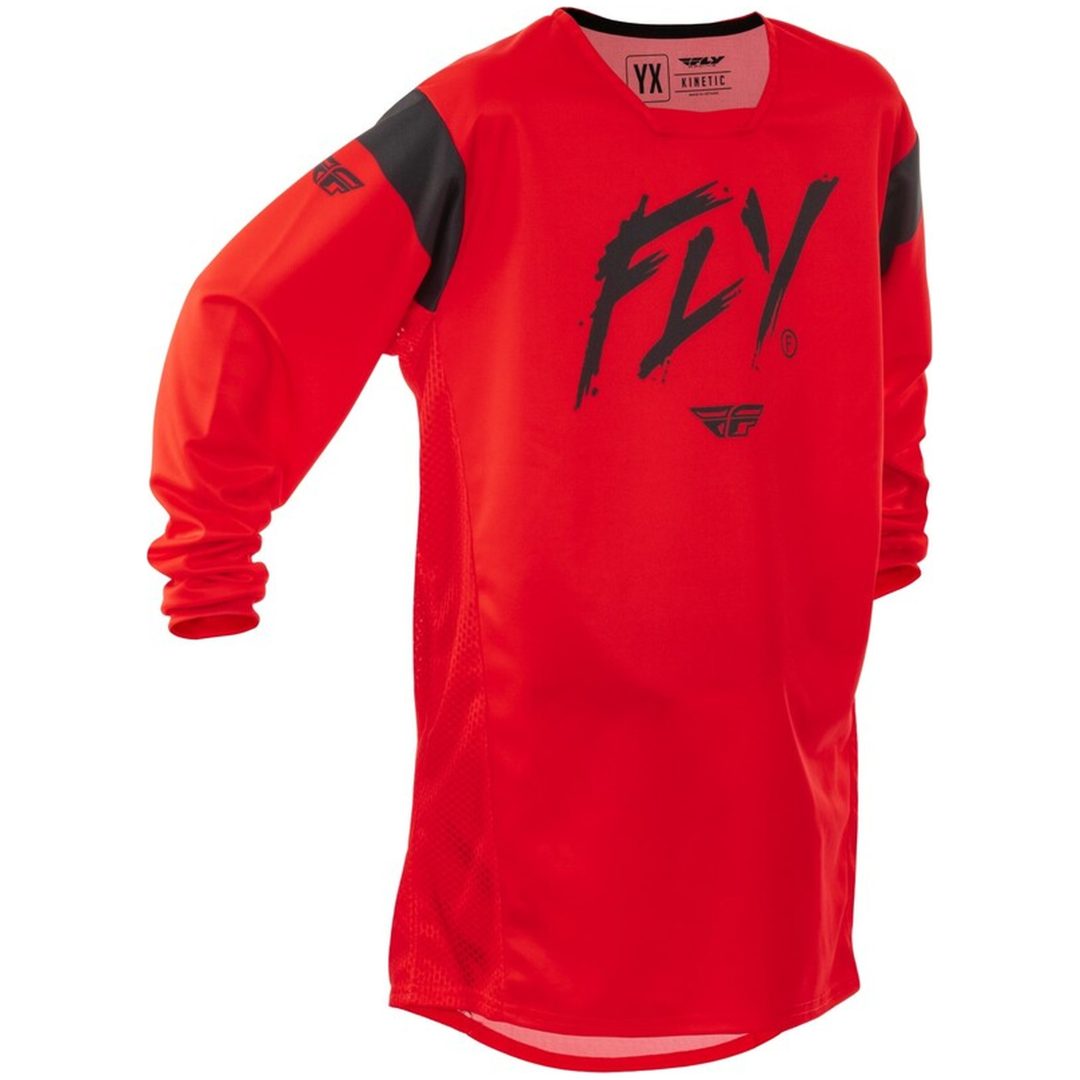 Cross Trøje Børn Kinetic Stoke Rød/Sort FLY RACING yxl