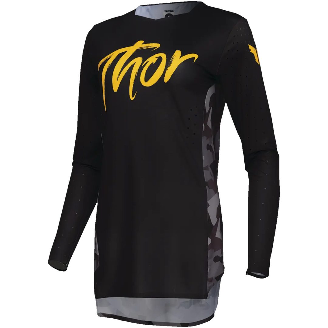 Cross Trøje Dame Sportmode Shadow Sort/grå/camogrå/gul THOR XS