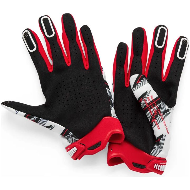 Crosshandsker Ridefit Hvid/Rød 100% Small – billede 2