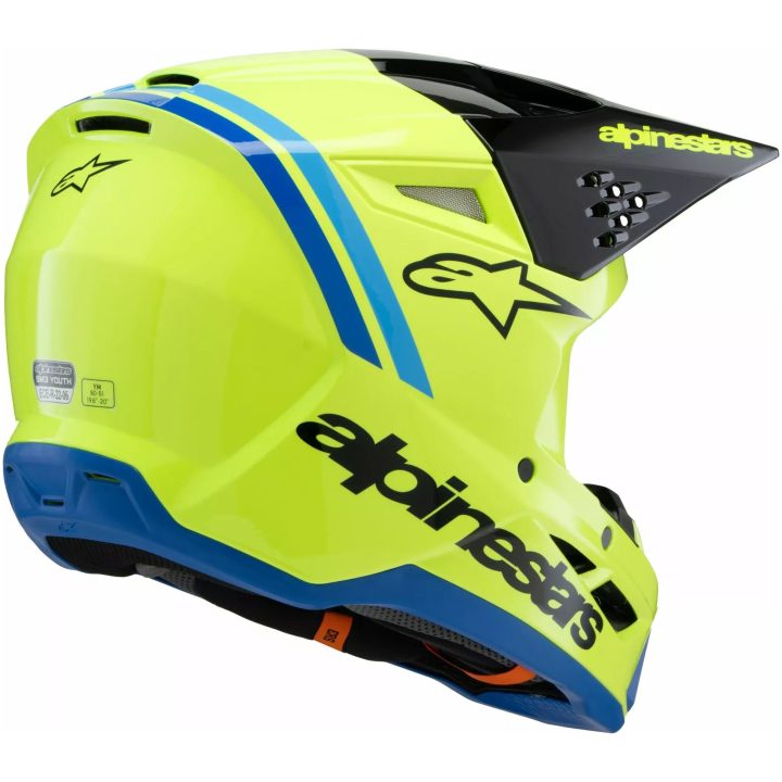 Crosshjelm Børn Supertech M3 Sort/blå/gul ALPINESTARS Small – billede 7