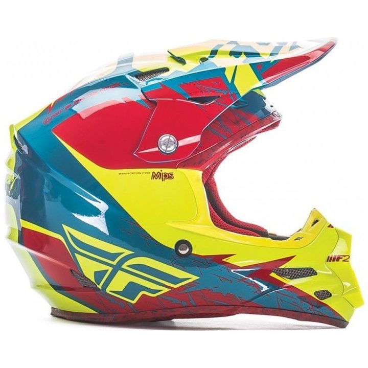 Crosshjelm F2 Carbon Mips Retrospec 2017 Rød/hi-vizion FLY RACING s – billede 2