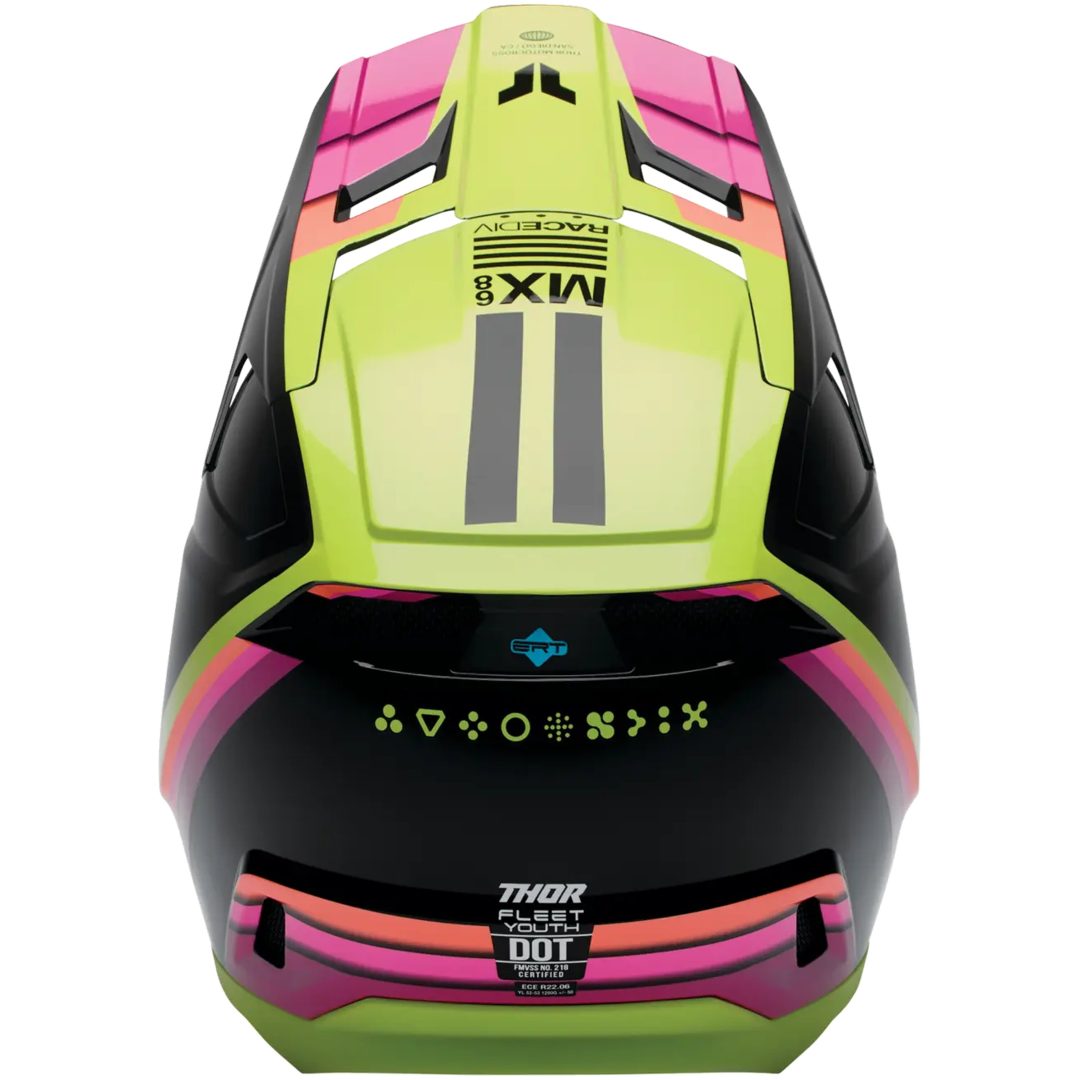 Crosshjelm Fleet Defy Sort Pink Gul THOR s – billede 4