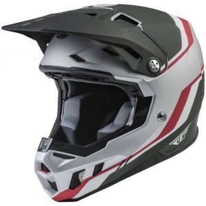 Crosshjelm Formula Cc Mat Sølv/rød/hvid FLY RACING