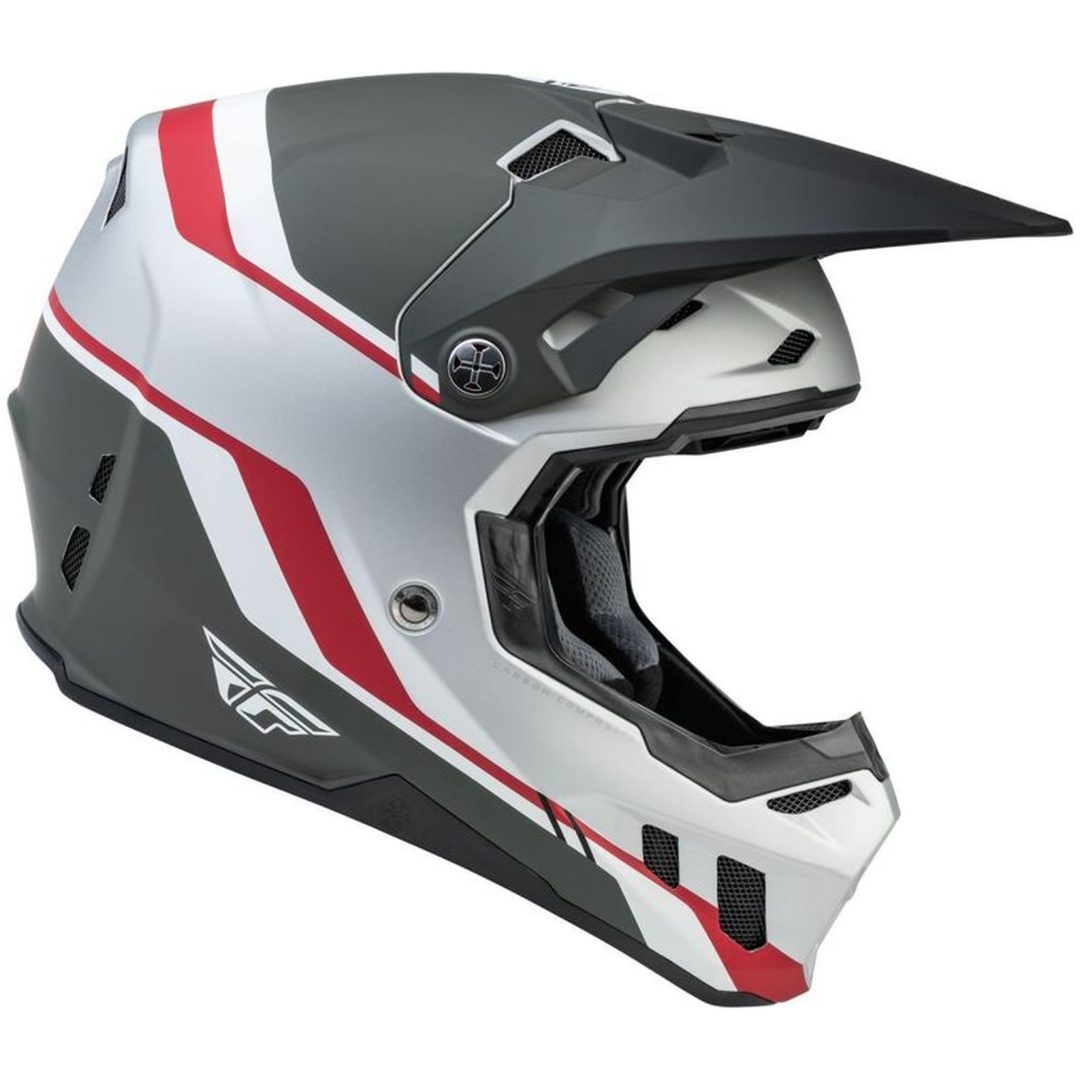 Crosshjelm Formula Cc Mat Sølv/rød/hvid FLY RACING XS – billede 2