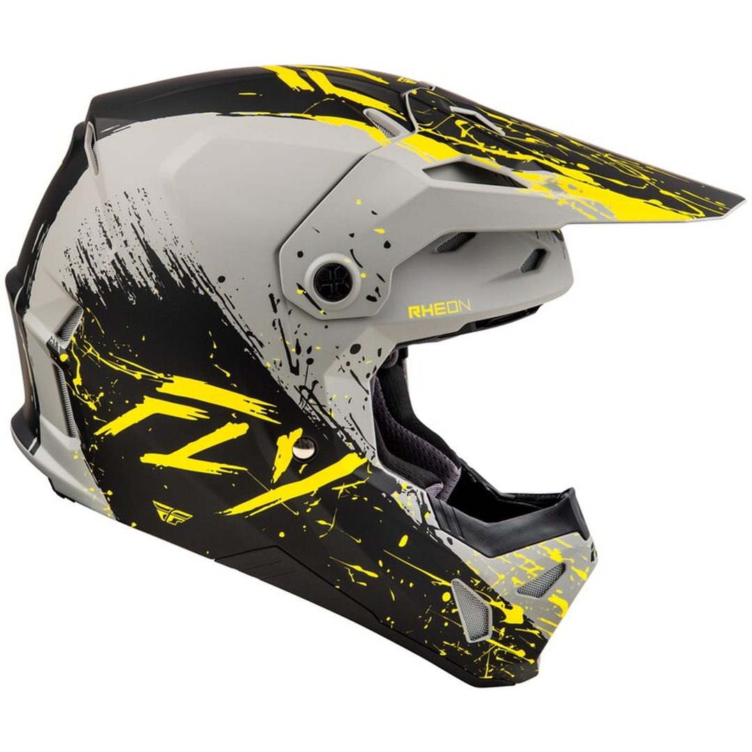 Crosshjelm Formula Cp Manic Mat Grå/sort/gul FLY RACING XL – billede 2