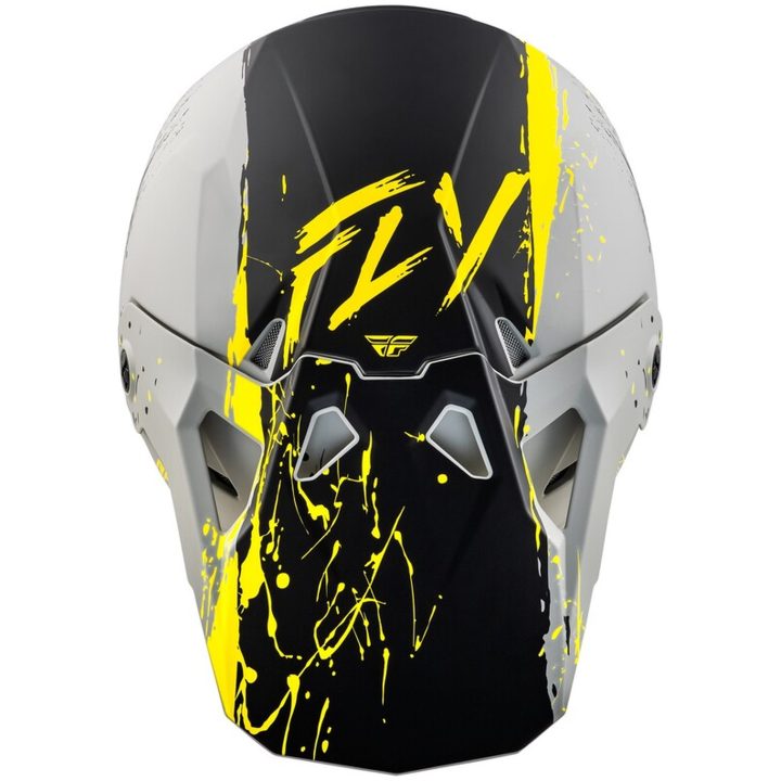 Crosshjelm Formula Cp Manic Mat Grå/sort/gul FLY RACING XL – billede 3