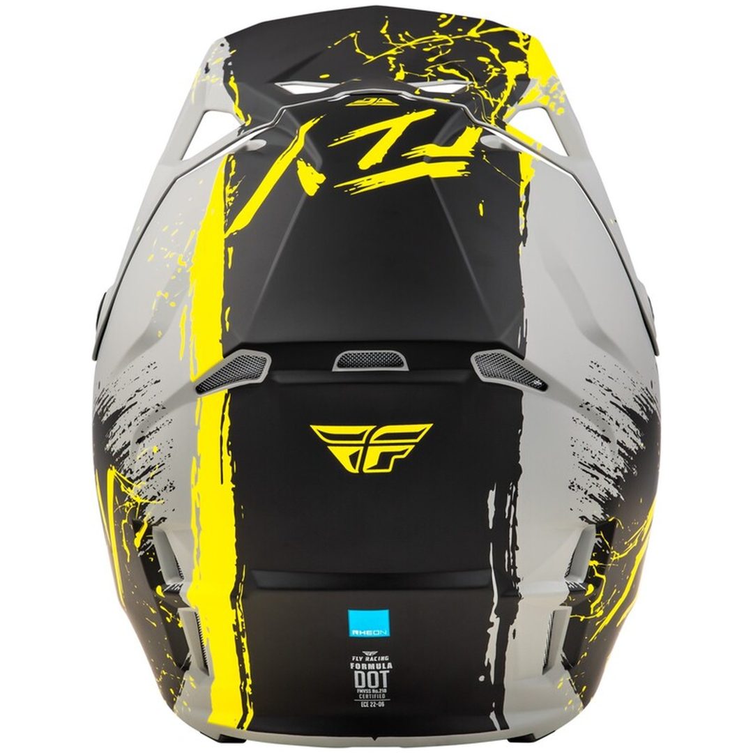 Crosshjelm Formula Cp Manic Mat Grå/sort/gul FLY RACING XL – billede 4