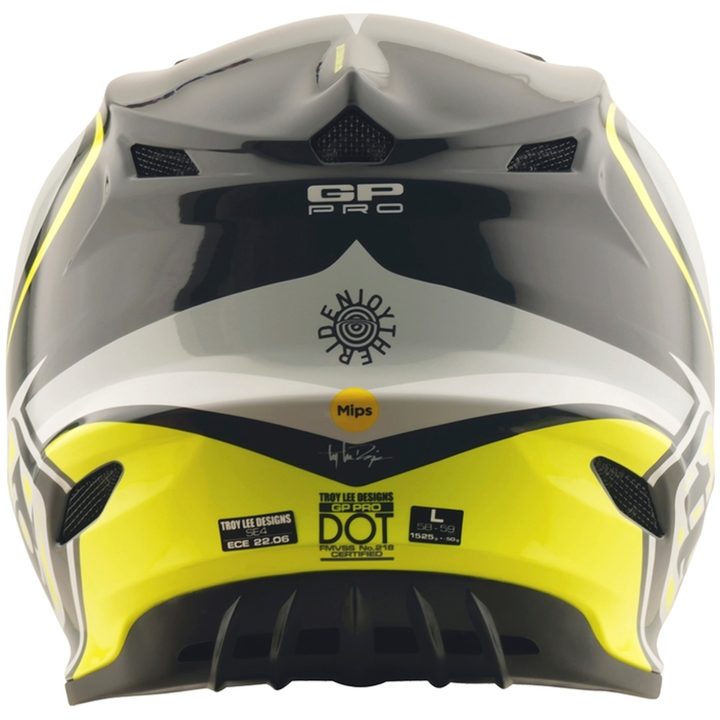 Crosshjelm GP Pro Crossover Blank Grå/Gul TROY LEE DESIGNS Medium – billede 5