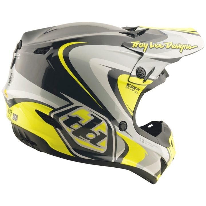 Crosshjelm GP Pro Crossover Blank Grå/Gul TROY LEE DESIGNS Medium – billede 6