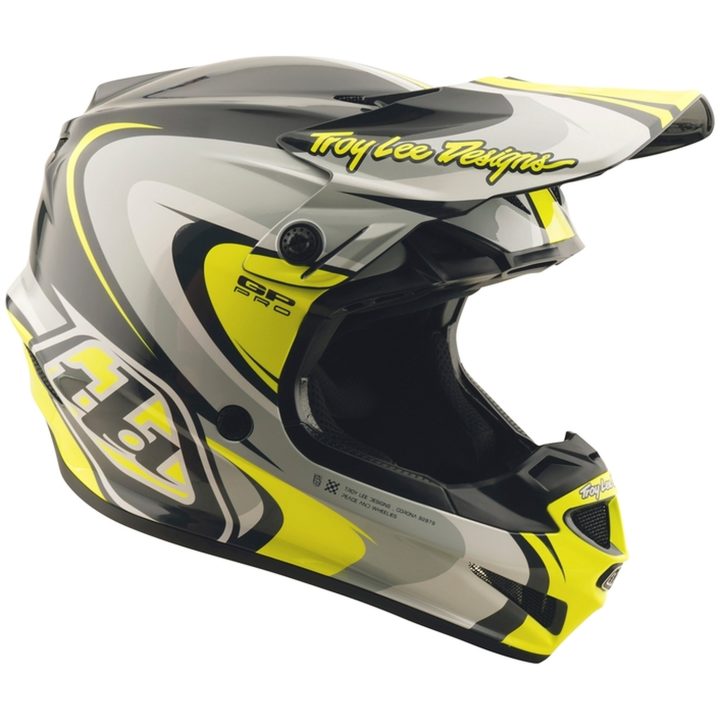Crosshjelm GP Pro Crossover Blank Grå/Gul TROY LEE DESIGNS Small – billede 2