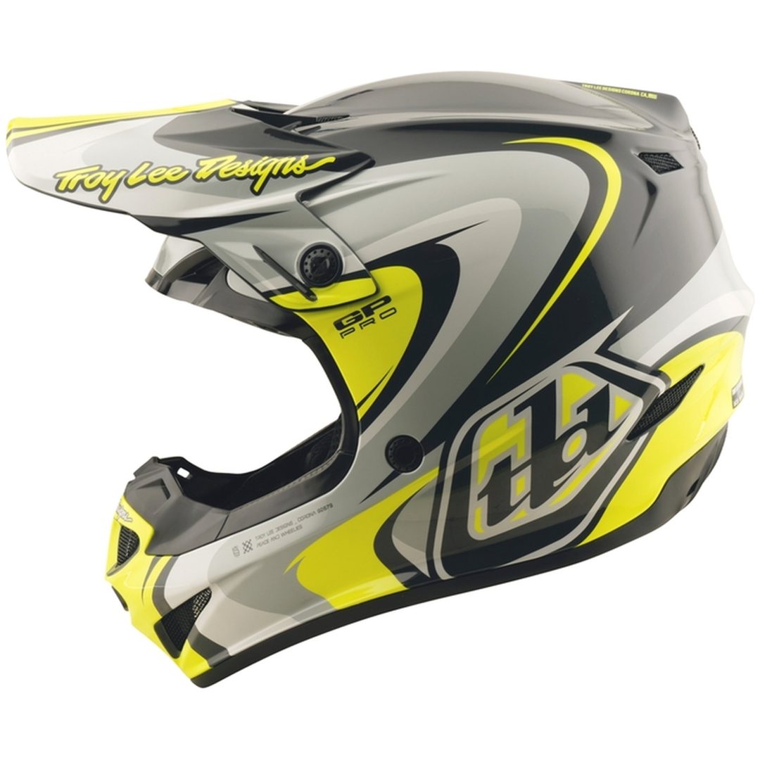 Crosshjelm GP Pro Crossover Blank Grå/Gul TROY LEE DESIGNS Small – billede 3
