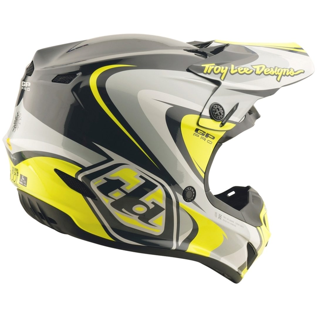 Crosshjelm GP Pro Crossover Blank Grå/Gul TROY LEE DESIGNS Small – billede 6