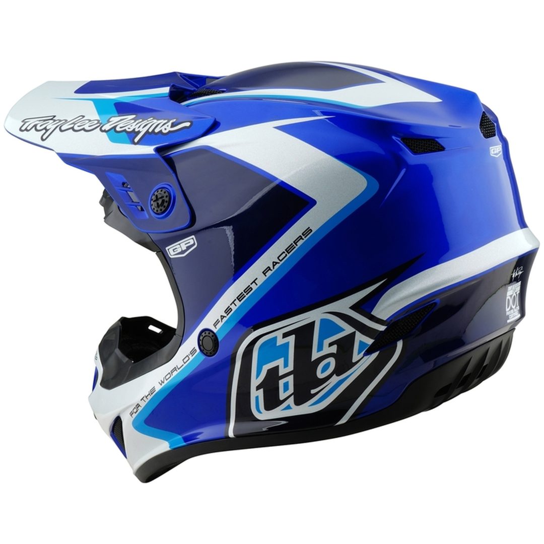 Crosshjelm GP Shutter Blå/Hvid Blank TROY LEE DESIGNS XXL – billede 4