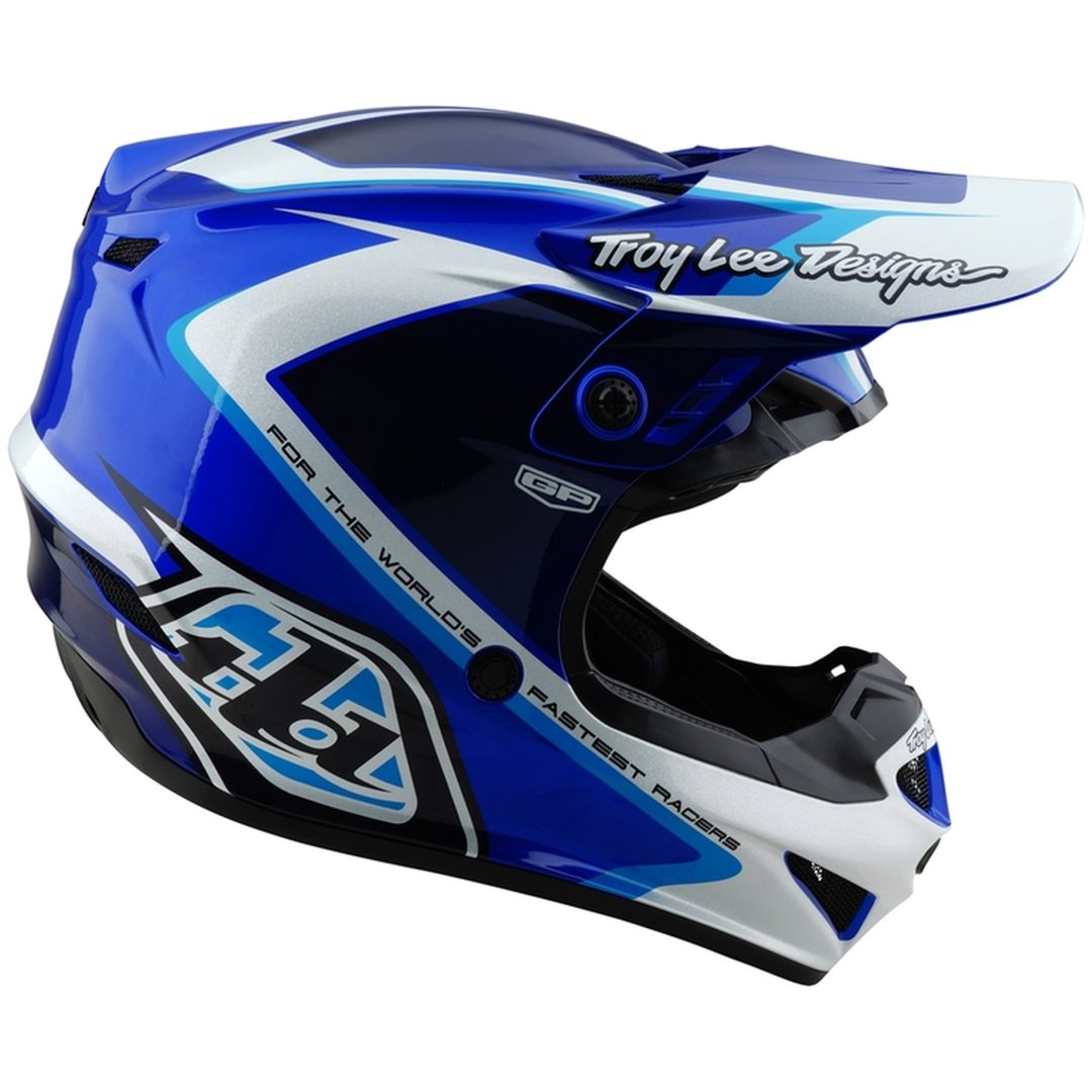 Crosshjelm GP Shutter Blå/Hvid Blank TROY LEE DESIGNS XXL – billede 7