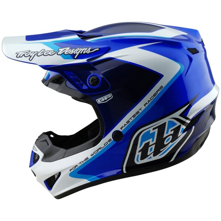 Crosshjelm GP Shutter Blå/Hvid TROY LEE DESIGNS Large Barn – billede 3