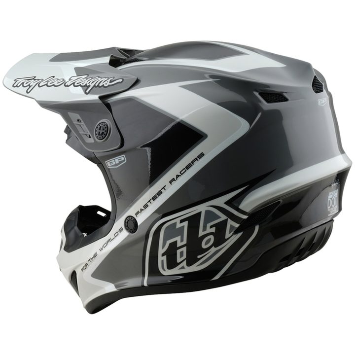 Crosshjelm GP Shutter Grå/Hvid Blank TROY LEE DESIGNS XXL – billede 4