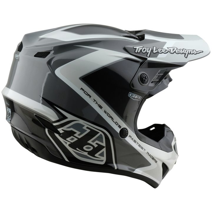 Crosshjelm GP Shutter Grå/Hvid Blank TROY LEE DESIGNS XXL – billede 6