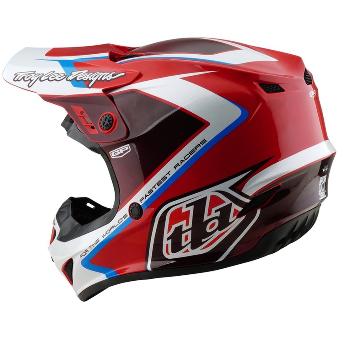Crosshjelm GP Shutter Rød/Hvid Blank TROY LEE DESIGNS Large Barn – billede 6