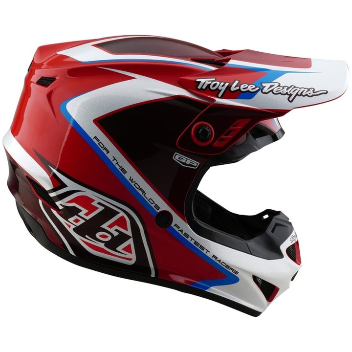 Crosshjelm GP Shutter Rød/Hvid Blank TROY LEE DESIGNS Large Barn – billede 8