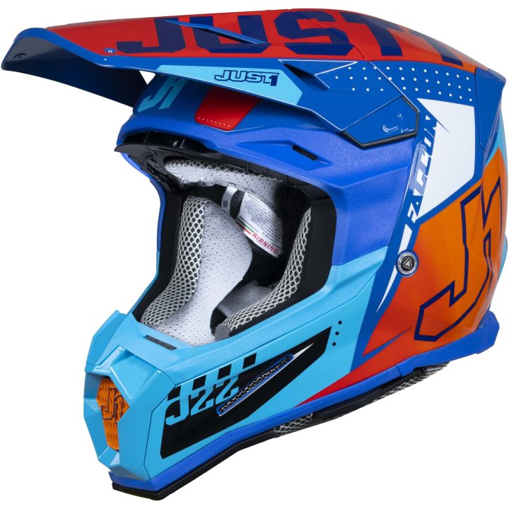Crosshjelm J-22 F Falcon Orange/Blå Just1 M – billede 4