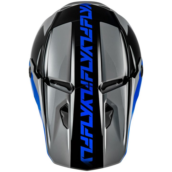Crosshjelm Kinetic Crest Grå/Sort/Blå FLY RACING s – billede 3