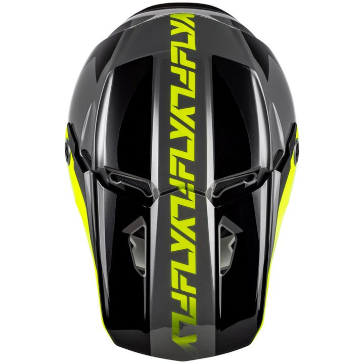 Crosshjelm Kinetic Crest Grå/Sort/Neongul FLY RACING s – billede 2