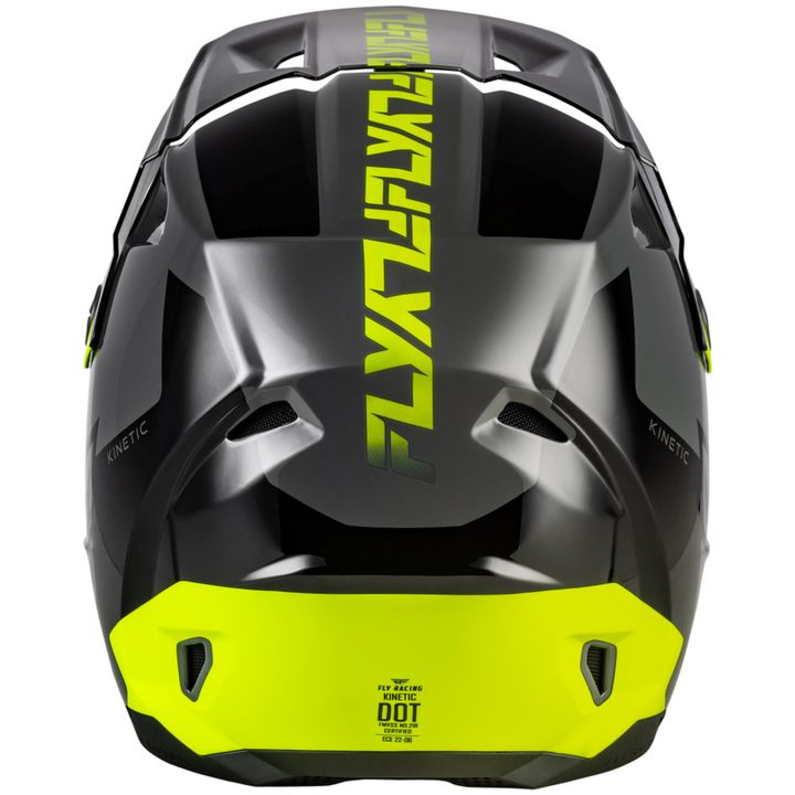 Crosshjelm Kinetic Crest Grå/Sort/Neongul FLY RACING s – billede 4