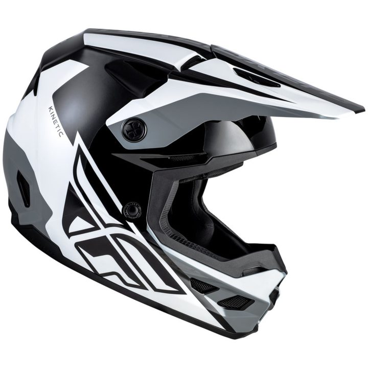 Crosshjelm Kinetic Crest Sort/Hvid/Grå FLY RACING s – billede 4
