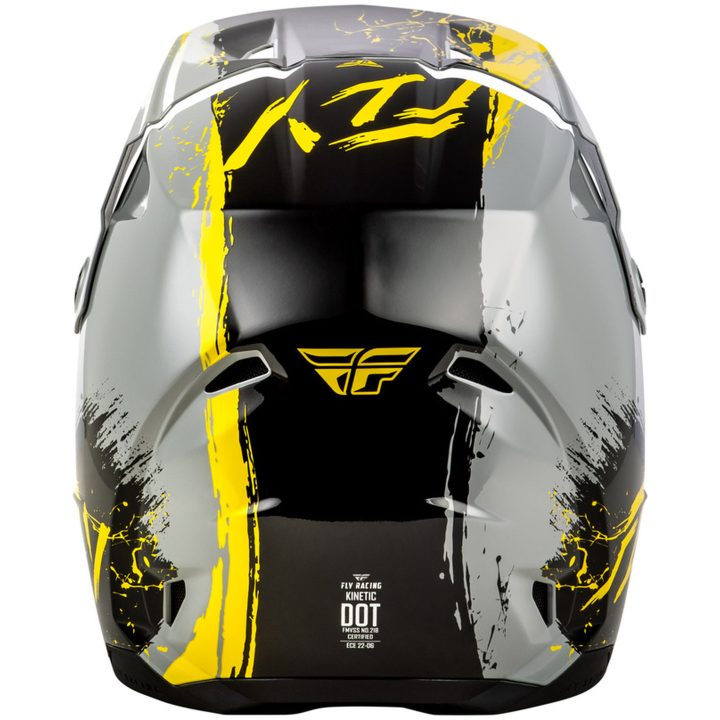 Crosshjelm Kinetic Drip Grå/Sort/Gul FLY RACING Ys – billede 2