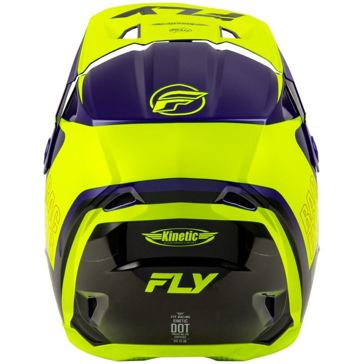 Crosshjelm Kinetic Rally Hi-vis/blå/sort/gul FLY RACING XL – billede 2