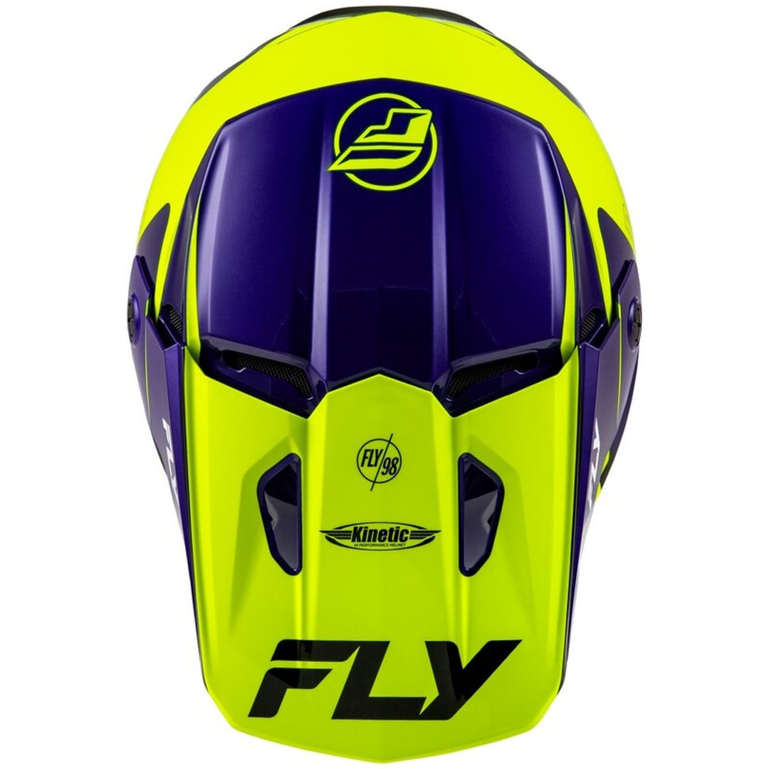 Crosshjelm Kinetic Rally Hi-vis/blå/sort/gul FLY RACING XL – billede 3