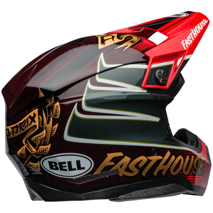 Crosshjelm Moto-10 Spherical Fasthouse Ditd 24 Glans Rød/guld BELL s – billede 5