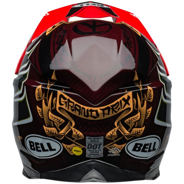 Crosshjelm Moto-10 Spherical Fasthouse Ditd 24 Glans Rød/guld BELL s – billede 4