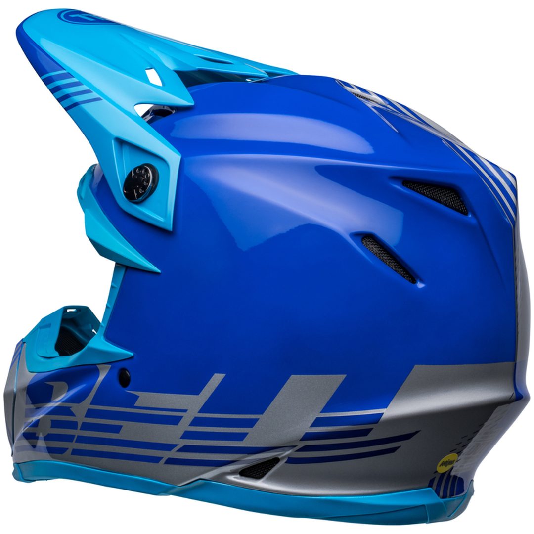 Crosshjelm Moto-9 Mips Louver Glans Grå/blå BELL XL – billede 8