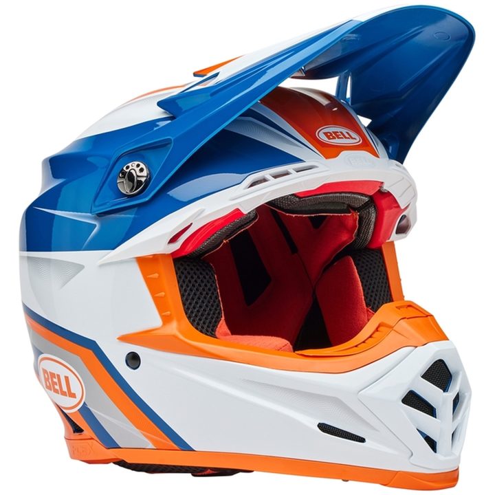 Crosshjelm Moto-9s Flex Blank Orange/Blå/Hvid BELL L – billede 3