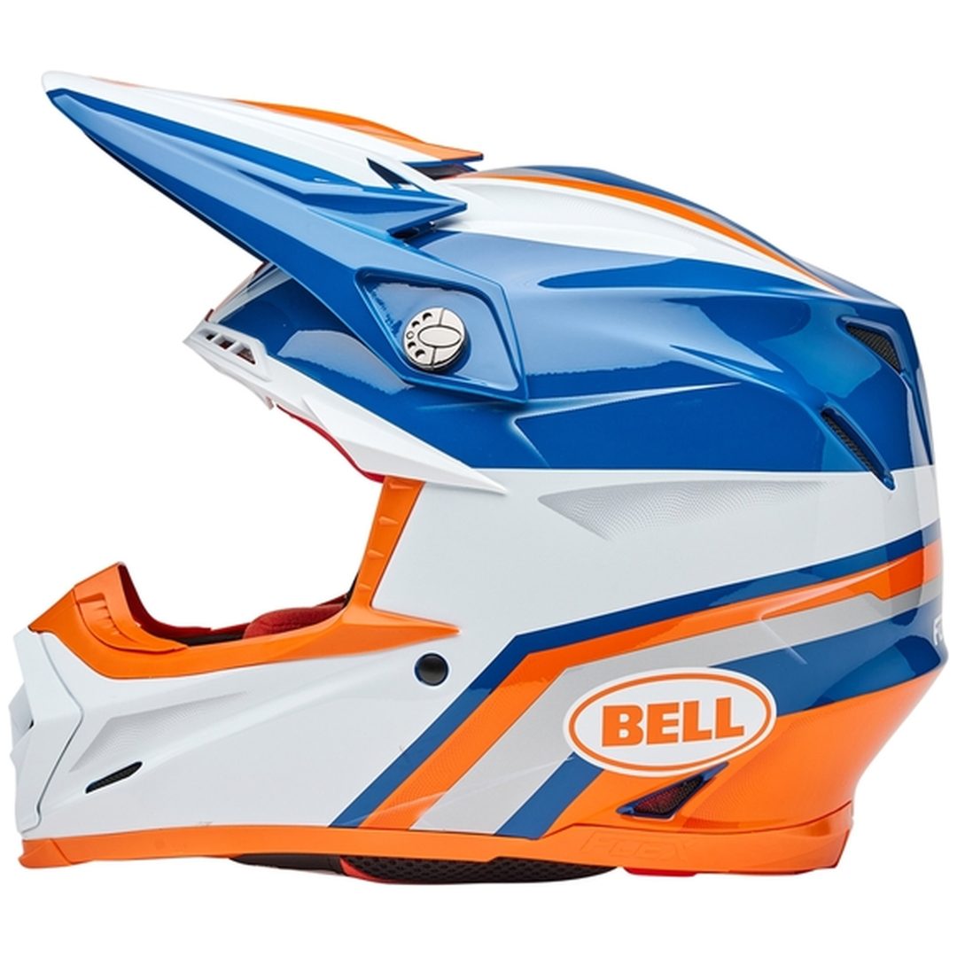 Crosshjelm Moto-9s Flex Blank Orange/Blå/Hvid BELL L – billede 4