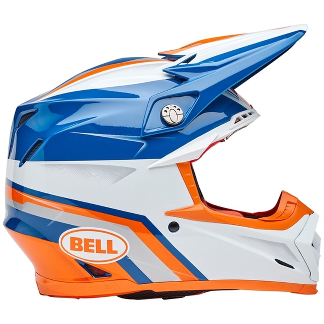 Crosshjelm Moto-9s Flex Blank Orange/Blå/Hvid BELL L – billede 8