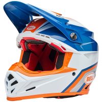 Crosshjelm Moto-9s Flex Blank Orange/Blå/Hvid BELL
