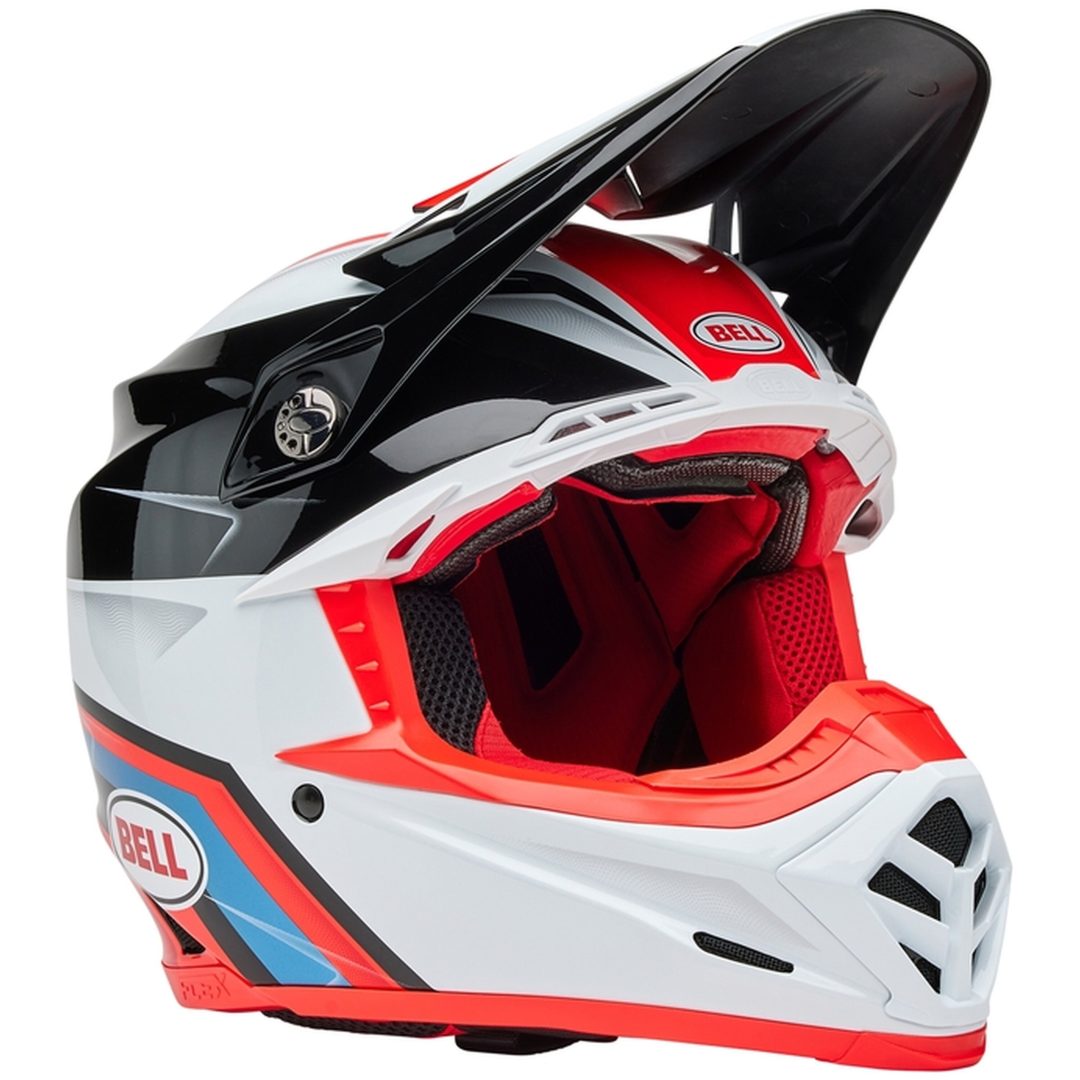 Crosshjelm Moto-9s Flex Blank Rød/sort/hvid BELL L – billede 3