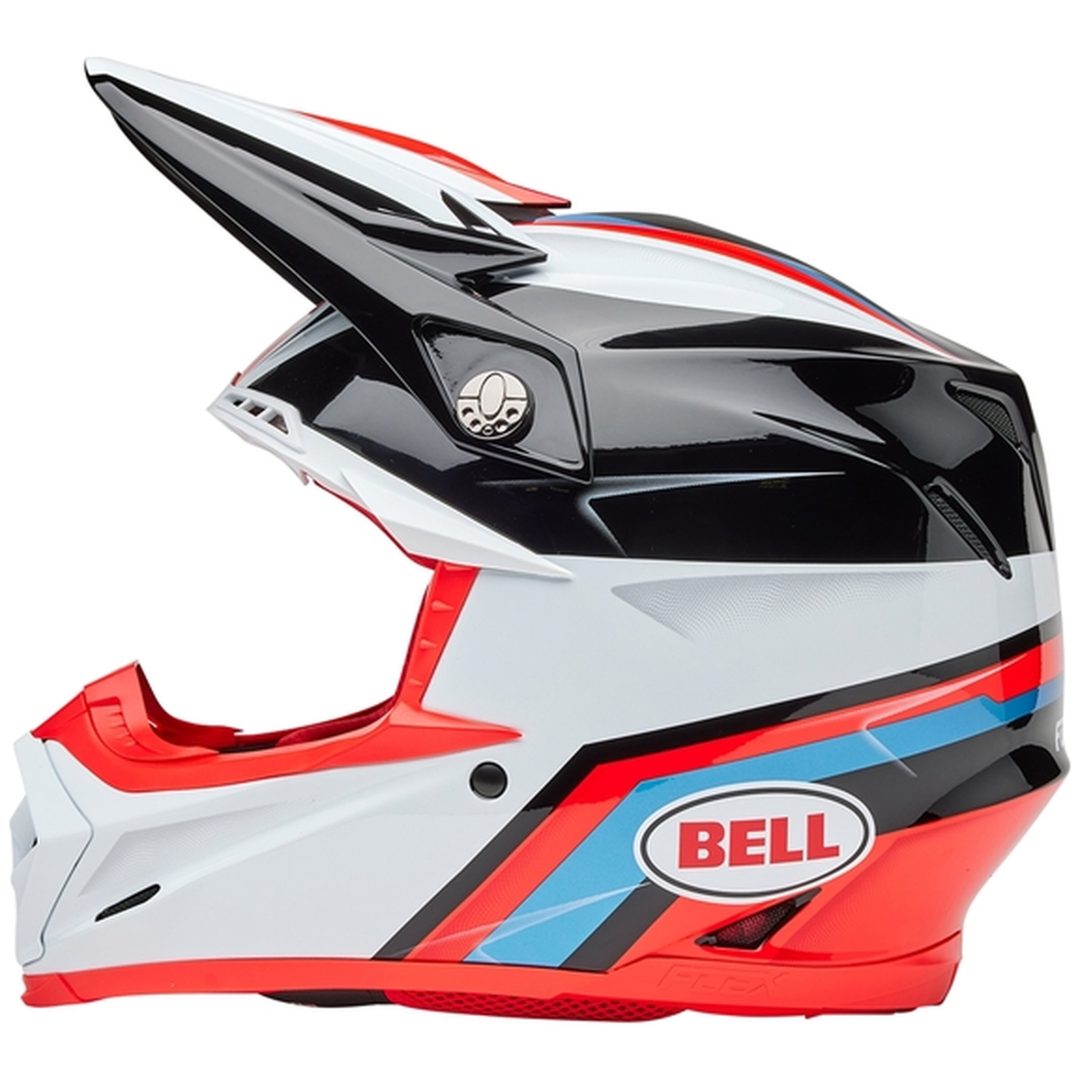 Crosshjelm Moto-9s Flex Blank Rød/sort/hvid BELL L – billede 4