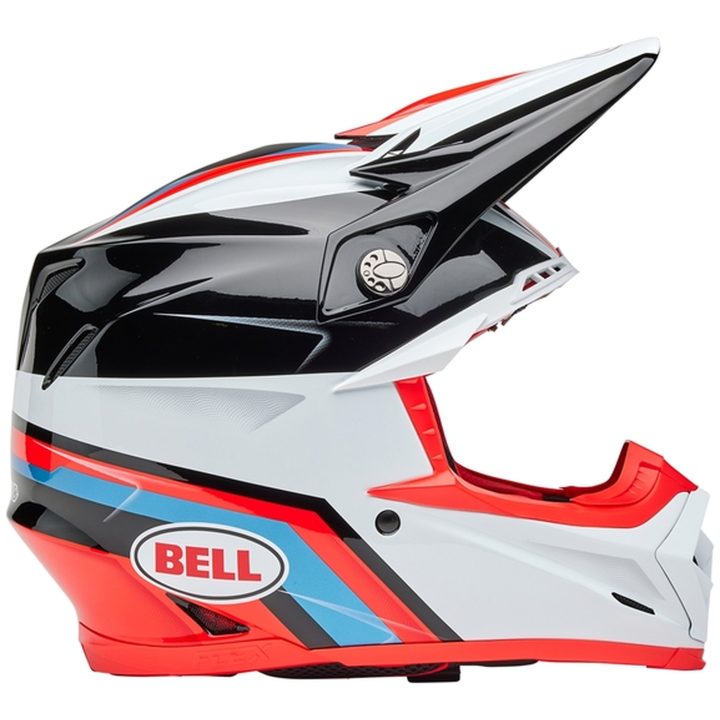 Crosshjelm Moto-9s Flex Blank Rød/sort/hvid BELL L – billede 8